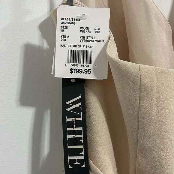 Vera Wang Long Halter V Neck Bridesmaid Dress - Picture 4 of 5